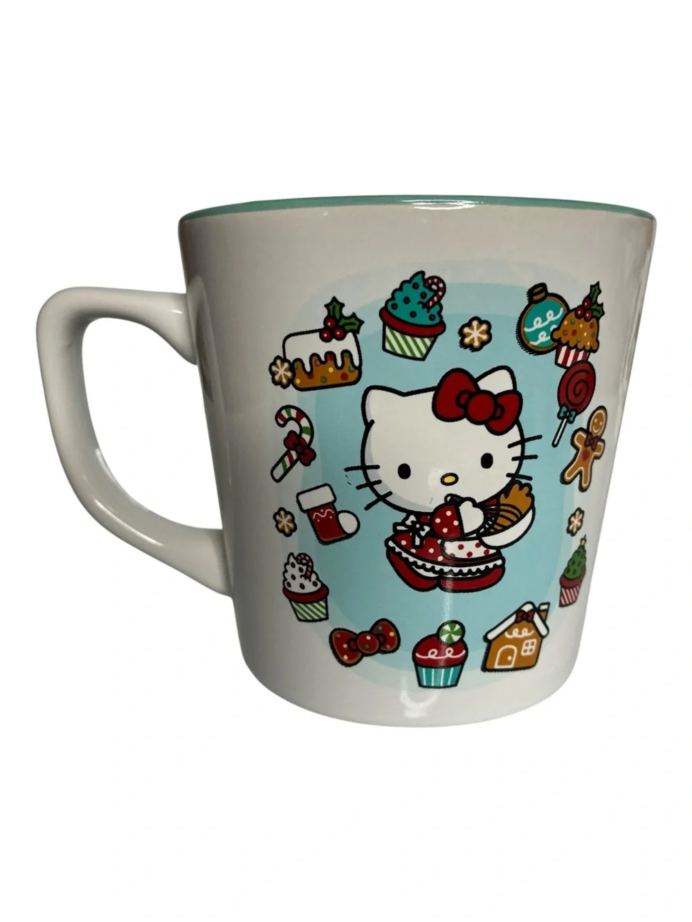 Sanrio Hello Kitty 17oz Ceramic Cafe Mug 2024 Xmas Christmas Gingerbread Treats